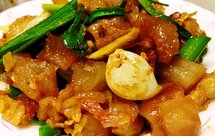 食肉兽的快乐！（生酮keto）低碳者都吃点啥-简单粗暴家常快手蒜香酱香都很浓郁的低碳无糖生酮蒜子牛筋（蒜香爆炒牛蹄筋）