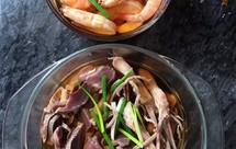 糟卤鸭舌，大虾，鸭胗