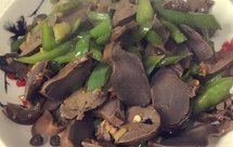 下饭菜系列自创绿辣椒炒鸭胗鸭肝鸭心