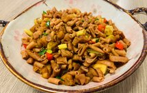 辣炒鸭肠猪油渣