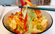 减脂快手菜-包菜炒彩椒