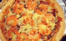 虾仁火腿彩椒披萨（自制饼底）