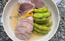 开胃凉菜糟三样猪舌，鸭胗，毛豆结，特别好吃