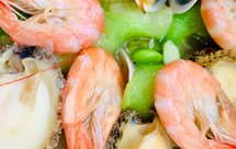 丝瓜毛豆烧文蛤鲍鱼大虾