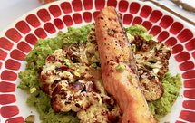 味增花菜素牛排佐青豆泥及香煎三文鱼（ref.MissDoraS）