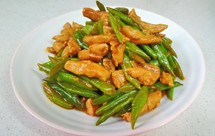 青刀豆炒猪里脊