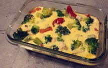 #28天减脂餐#超低卡西兰花鸡胸肉鸡蛋羹+素菜