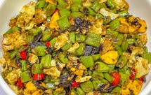 四季豆橄榄菜炒煎蛋