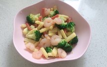 玉米笋西兰花炒虾仁