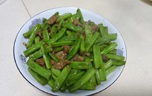 小炒青刀豆肉片