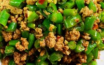 下饭菜刀豆炒肉糜