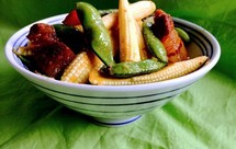 玉米笋烧毛豆角