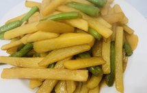 只用一种调味料的“刀豆土豆”（快手菜）