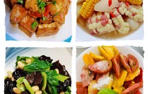 素餐搭配✅酱汁煎豆腐 、冬瓜玉米汤、清炒木耳青菜茄豆、糖拌圣女果