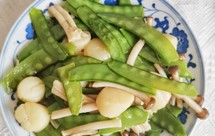 低脂低卡，荷兰豆扇贝柱炒蟹味菇