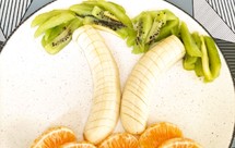 椰树水果拼（猕猴桃，桔子