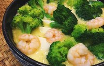 虾仁西兰花豆腐鸡蛋羹
