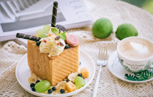 冰火两重天的青柠酱冰淇淋厚多士B77