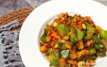 名字特别长的［茭白毛豆青椒胡萝卜炒肉丁］