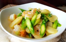 芦笋荸荠炒虾仁（芦笋马蹄炒虾仁）