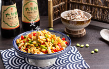 茭白毛豆炒鸡丁