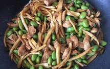 茭白毛豆炒肉丝