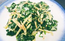 荠菜笋丝炒年糕