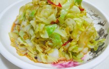 一分钟即可出锅的炝包菜丝、超级爽口下饭