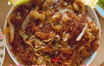 圆白菜（包菜）粉丝炒肉~光盘