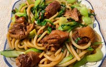 鹅肉油菜炒米粉