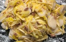 【韭黄冬笋肉丝炒年糕】