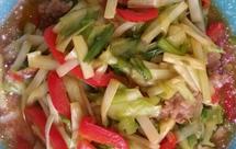 韭黄炒肉（家常菜）