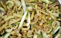 荞头炒蕨菜（家乡野菜）