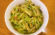 豆豉干辣椒炒水芹菜