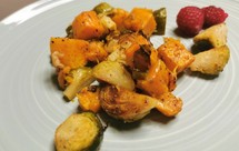 孢子甘蓝烤南瓜