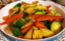 孢子甘蓝炒虾仁