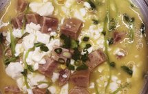 （很简单的）蟹黄豆腐羹（豆苗火腿）