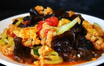 一年四季的开胃下饭素菜！有机菜花木耳炒番茄鸡蛋