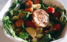 烤杂蔬沙拉——孢子甘蓝爆汁小番茄红心薯杏鲍菇