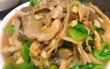 青椒平菇炒肉丝