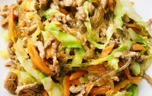 包菜肉丝炒粉丝
