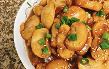 不放味精、盐，有点蒜香味的蚝油口蘑