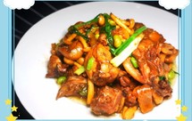 白玉菇毛豆炒鸡