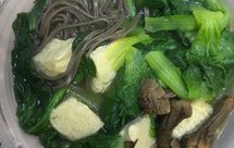 姬松茸小白菜冻豆腐面