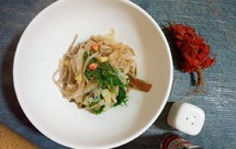 滑菇素肉萝卜干大白菜茴香胡萝卜打卤拌面——挑战无油无盐之健康减脂餐