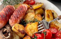 超好吃的香肠土豆口蘑拼盘（简单易做，不用烤箱）