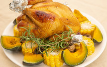 脆皮时蔬烤鸡
