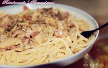 奶油培根蘑菇意面