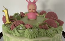 开心果奶油芝士夹心周岁生日蛋糕