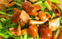 肉炒小白菜滑子蘑